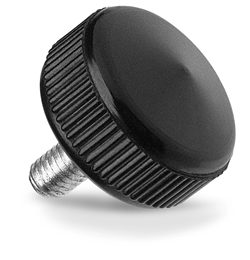 Knurled grip knob with threaded pin