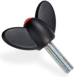 Wing nut with threaded pin